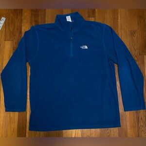 The North Face Fleece 1/4 Zip Mens XL Blue Long Sleeve Pullover TKA 100